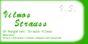 vilmos strauss business card